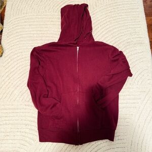 Burgundy Zip-Up Hoodie